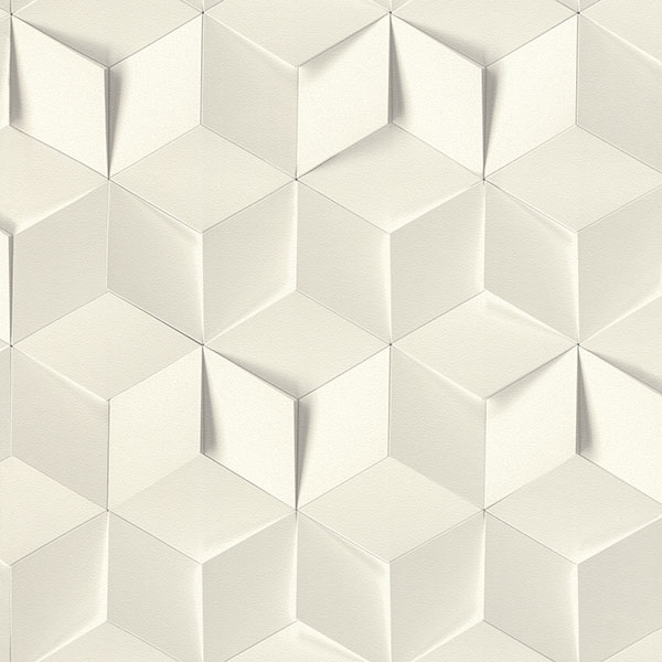 Rasch by Brewster RH622331 Catteau Off-White Cube Wallpaper
