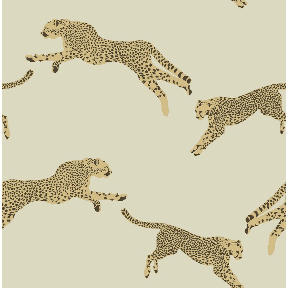 Scalamandre by Brewster SCS4274 Dune Leaping Cheetah Peel & Stick Wallpaper