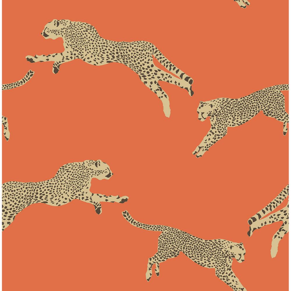 Scalamandre by Brewster SCS4275 Clementine Leaping Cheetah Peel & Stick Wallpaper