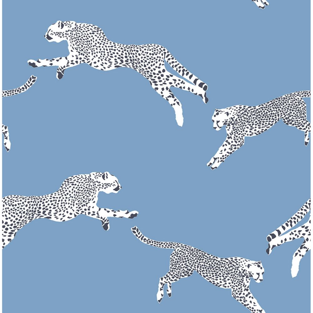 Scalamandre by Brewster SCS4277 Cloud Nine Leaping Cheetah Peel & Stick Wallpaper