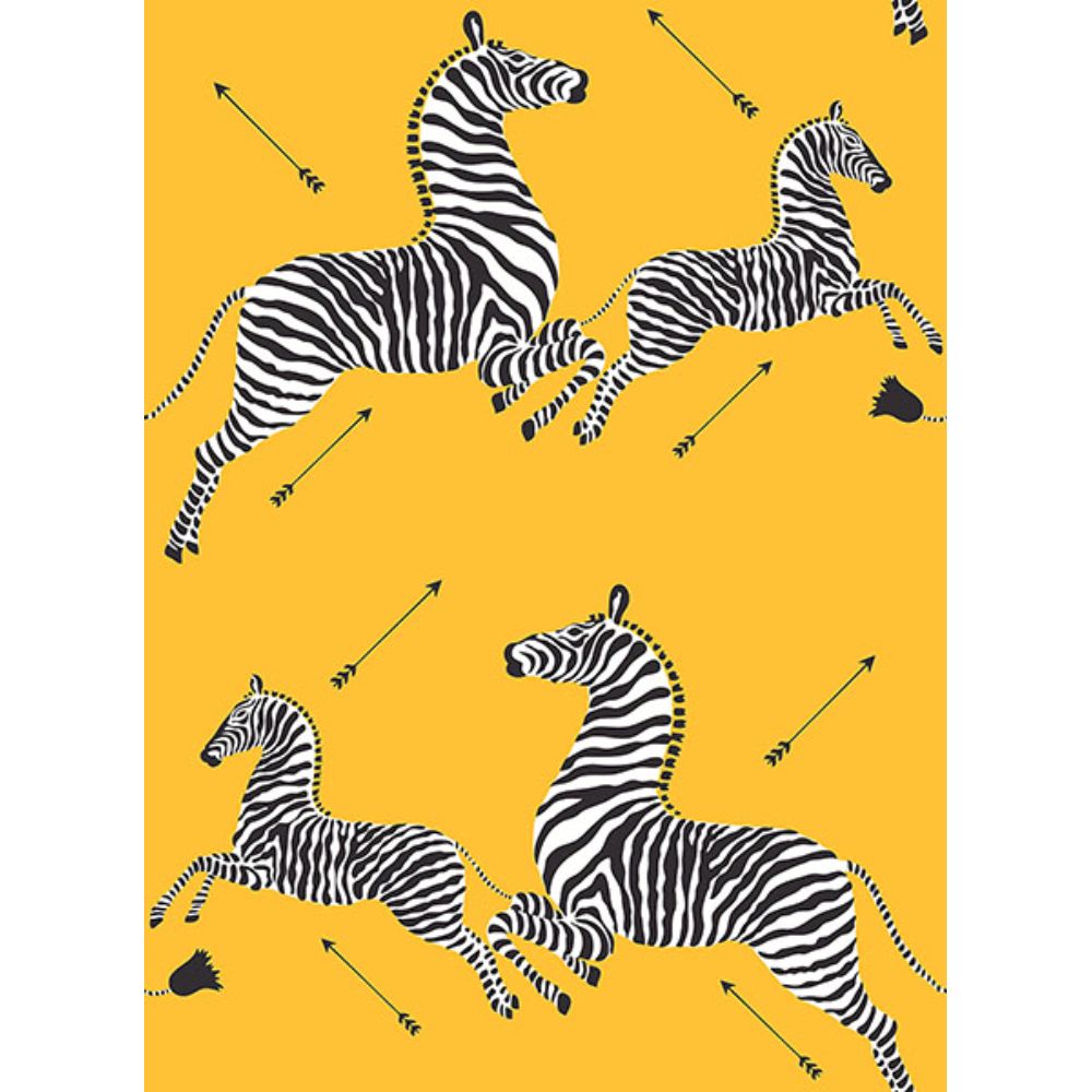 Scalamandre by Brewster SCS6052 Sunbeam Zebra Safari Peel & Stick Wallpaper