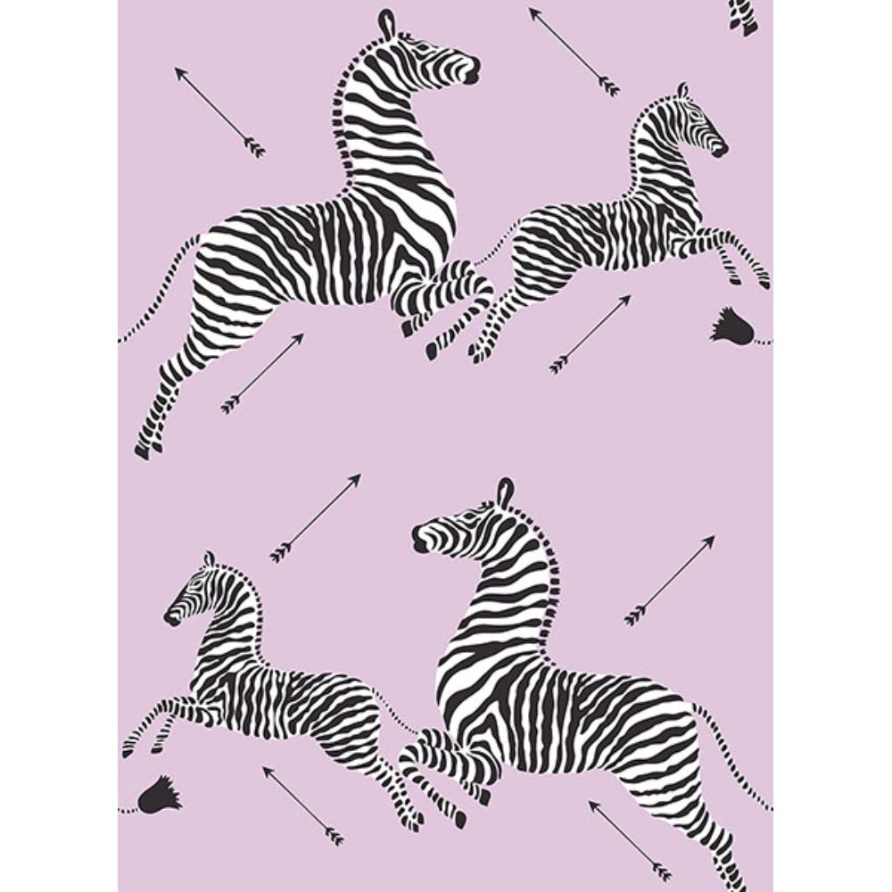 Scalamandre by Brewster SCS6054 Lilac Zebra Safari Peel & Stick Wallpaper