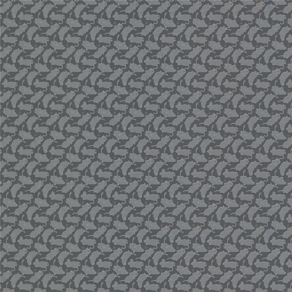 Sandudd by Brewster SD5167-1 Moomintroll Dark Grey Novelty Wallpaper