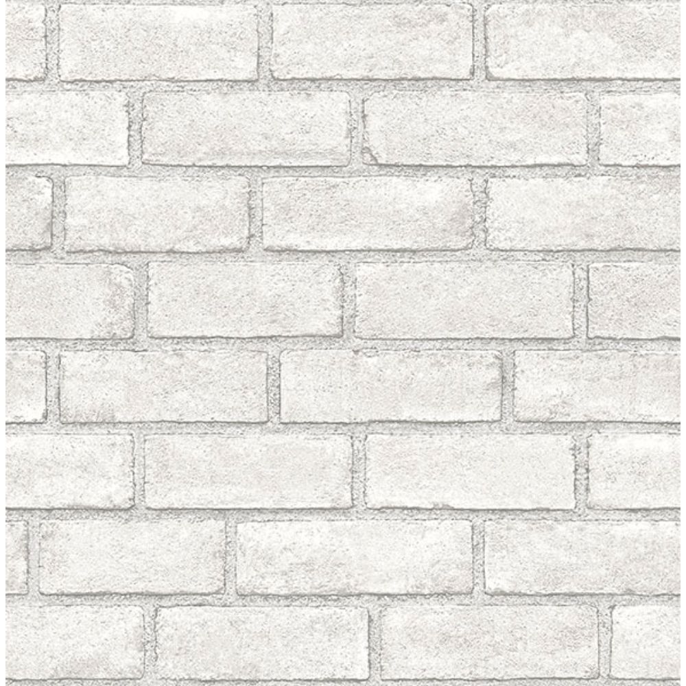Scott Living by Brewster SLW3404 District Brick White Self Adhesive Wallpaper