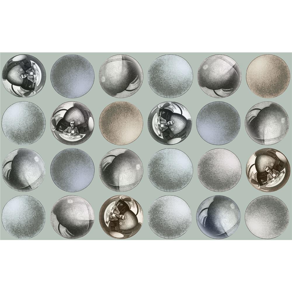 Sirpi by Brewster SR23171 Mattel Grey Sphere Wallpaper