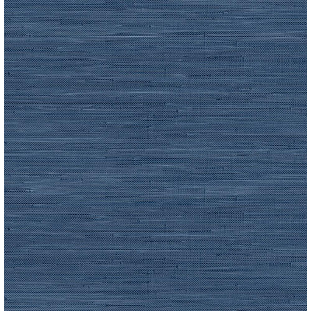 Society Social by Brewster SSS4567 Navy Blue Classic Faux Grasscloth Peel & Stick Wallpaper