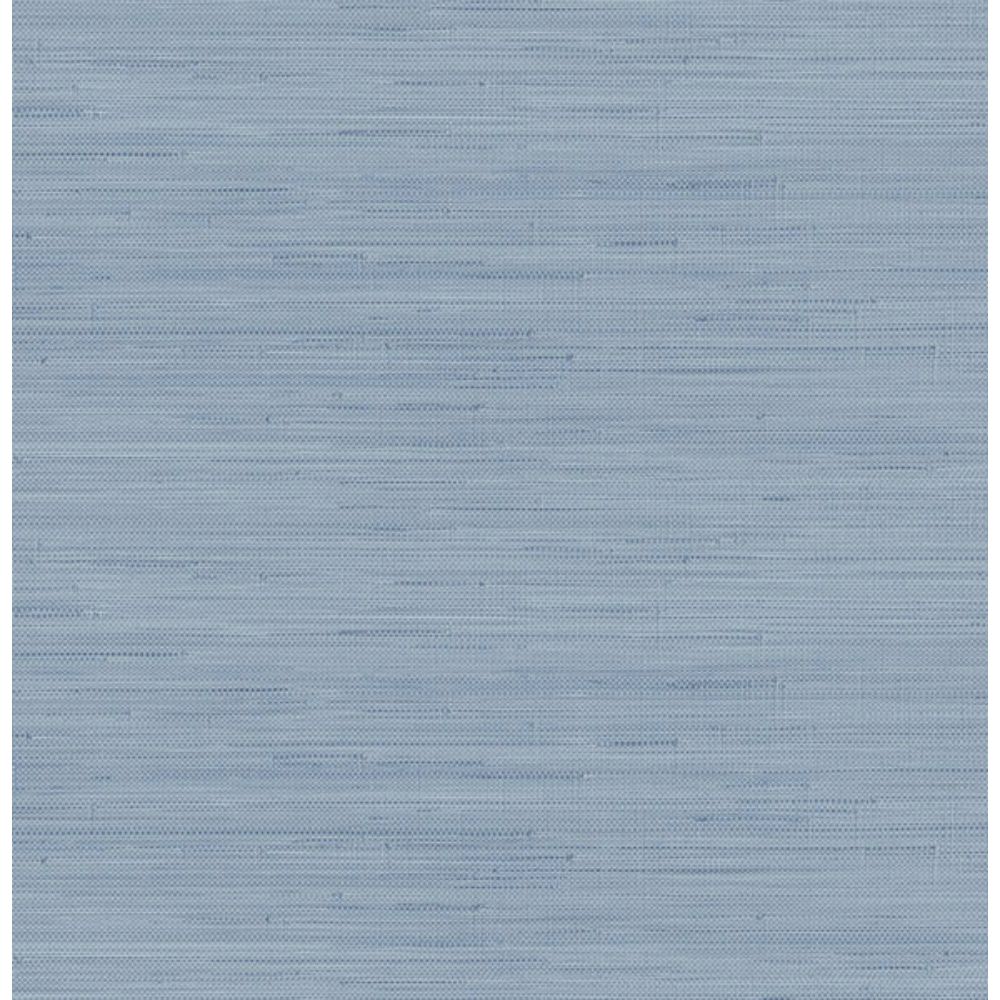 Society Social by Brewster SSS4572 Mineral Blue Classic Faux Grasscloth Peel & Stick Wallpaper