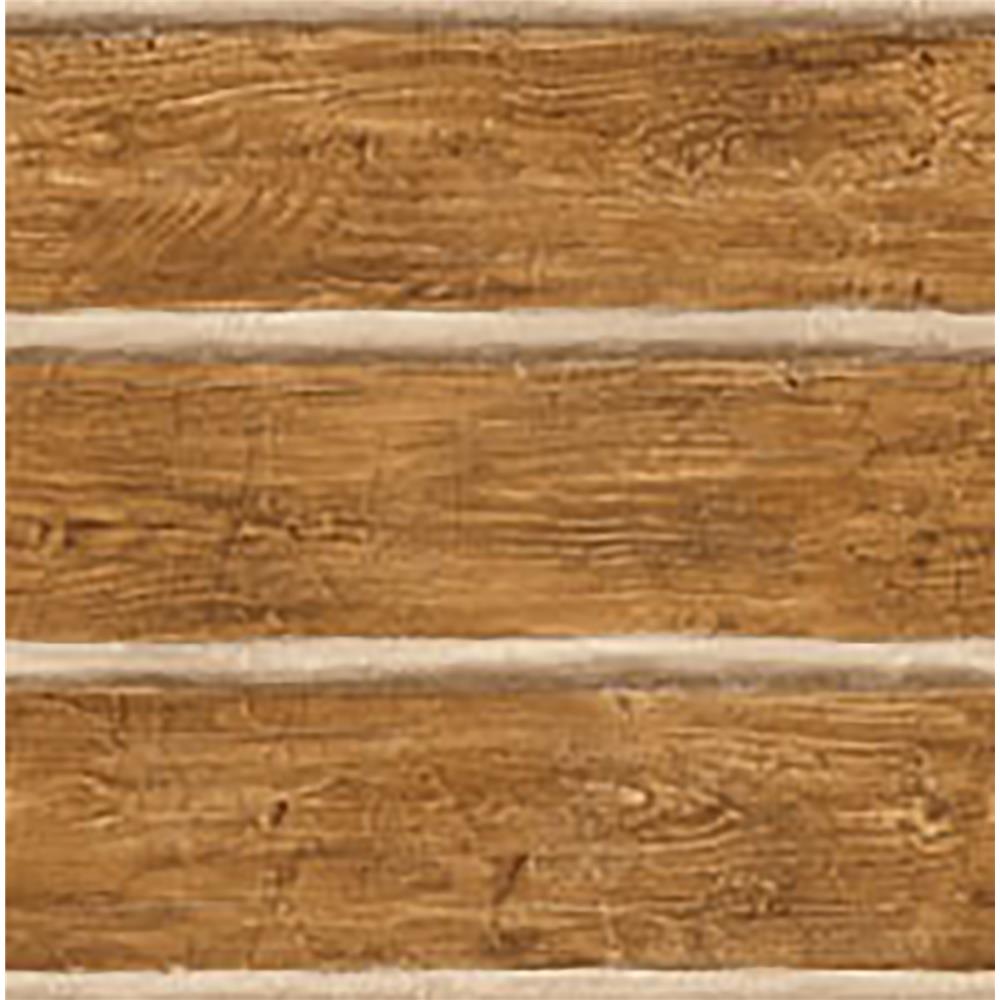 Chesapeake by Brewster TLL51011 Echo Lake Lodge Chinking Chestnut Wood Panel Wallpaper in Chestnut