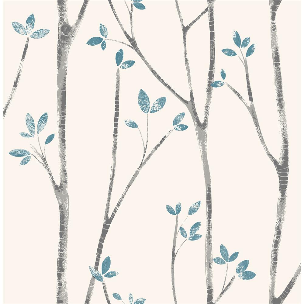 Brewster UW24777 Ingrid Blue Scandi Tree Wallpaper