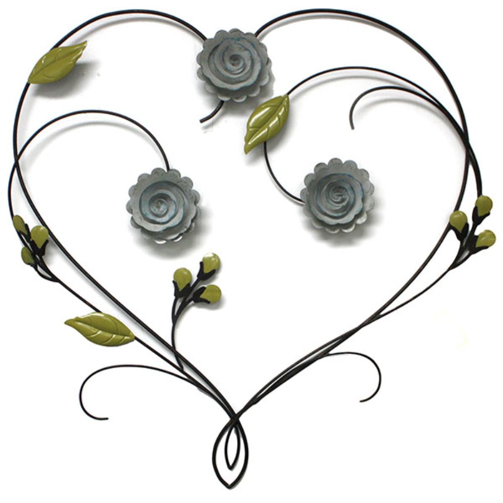Fetco by Brewster WA3728W Lorali Floral Heart Metal Wall Art