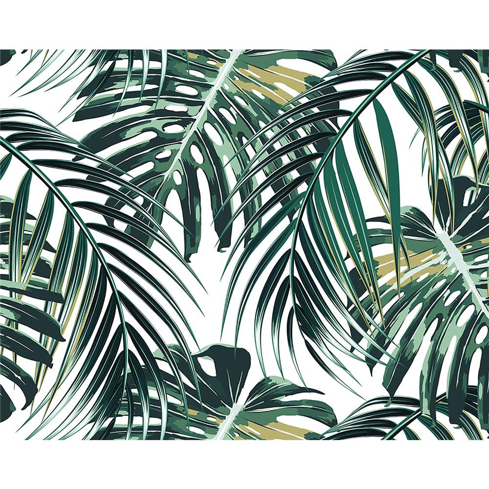 Tropical Leaves Wall Mural  & ohpopsi by Brewster WALS0211 Wall Murals