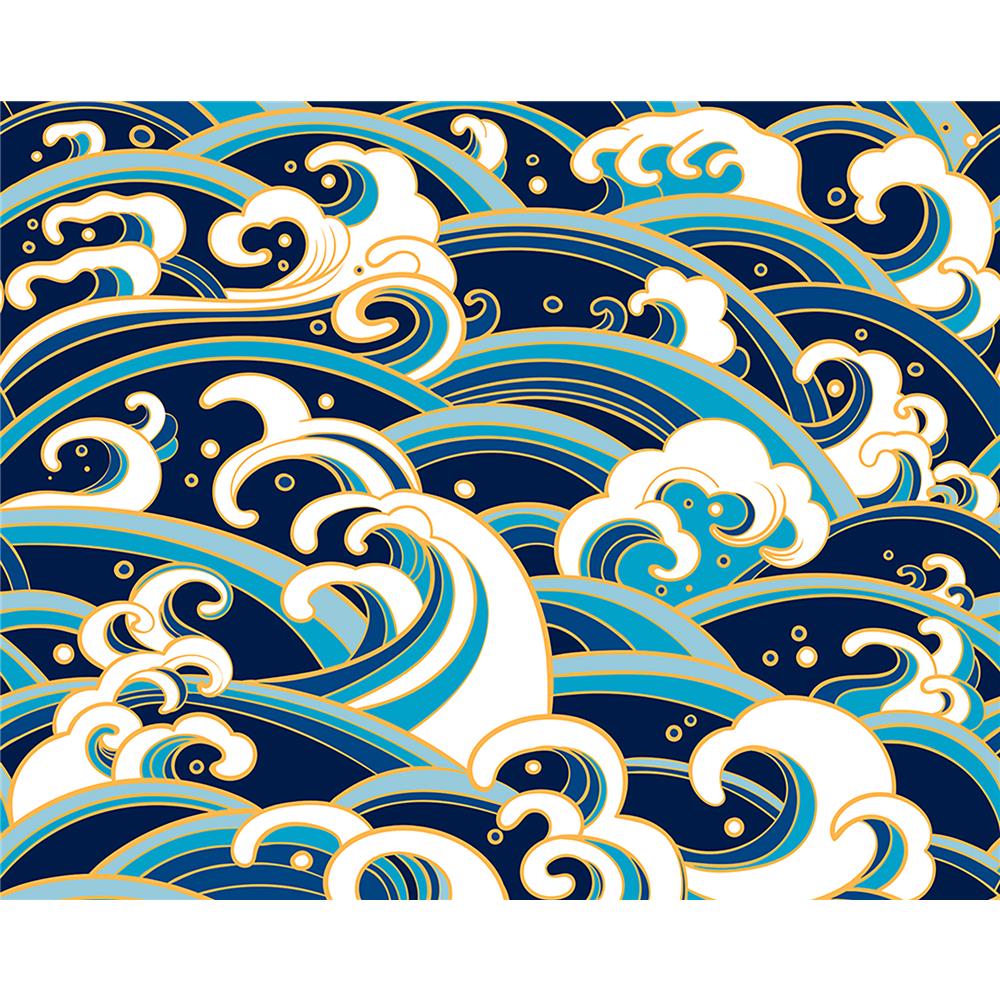 ohpopsi by Brewster WALS0237 Japanese Waves Wall Mural
