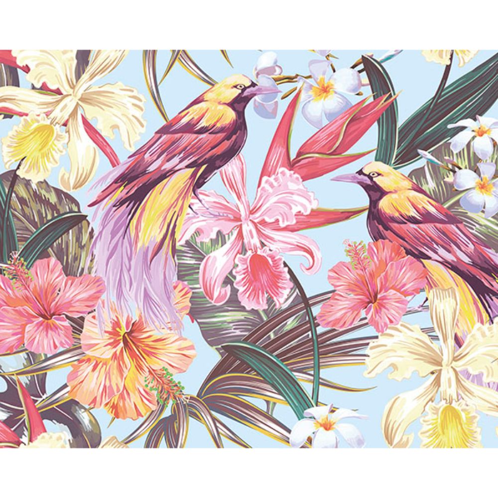 ohpopsi by Brewster WALS0387 Tropical Exotic Flowers Wall Mural