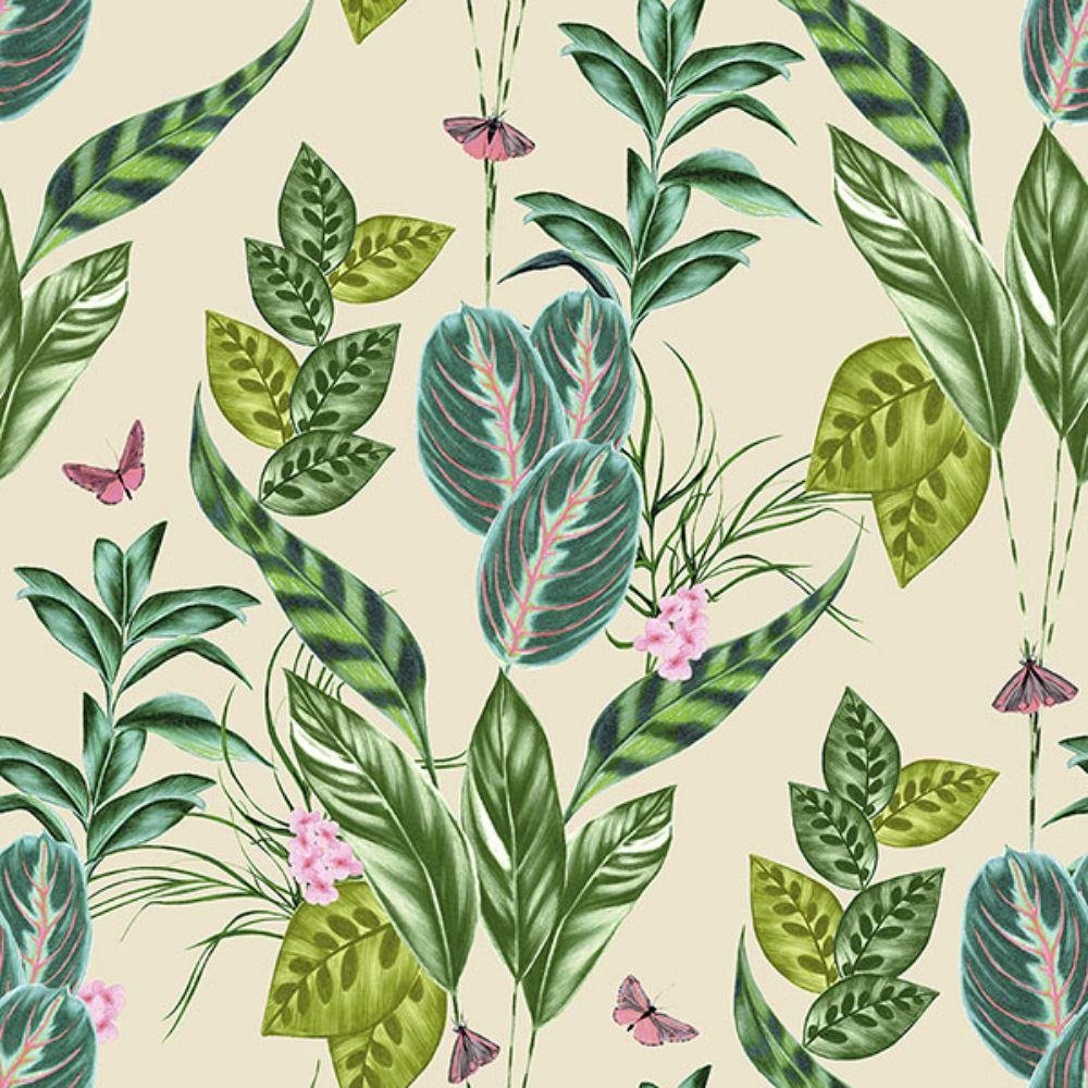 Ohpopsi by Brewster WLD53123W Spirit Green Tropical Foliage Wallpaper