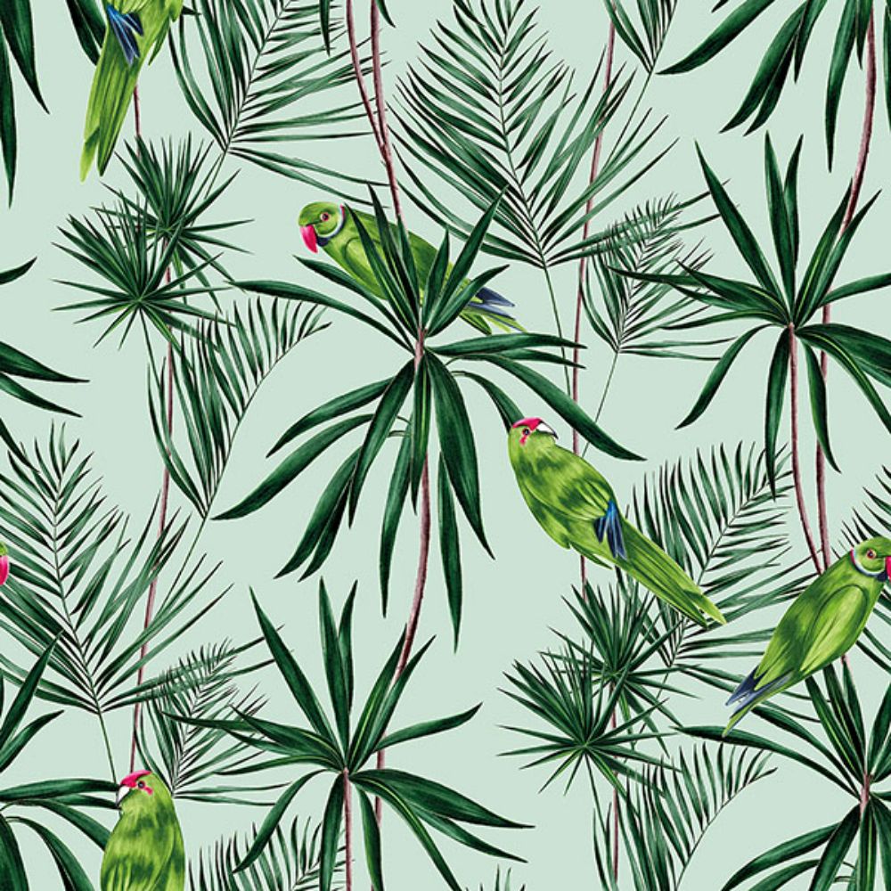 Ohpopsi by Brewster WLD53124W Pebbles Mint Paradise Wallpaper