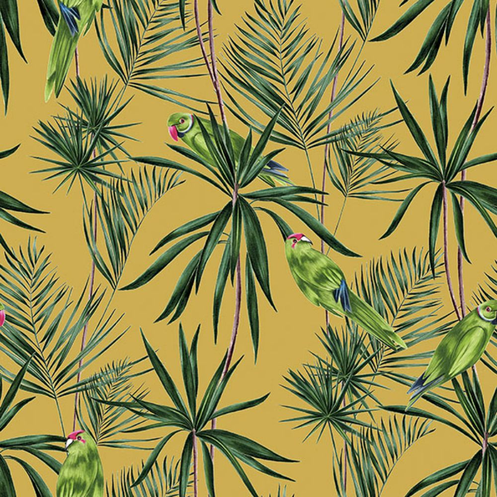 Ohpopsi by Brewster WLD53126W Pebbles Mustard Paradise Wallpaper
