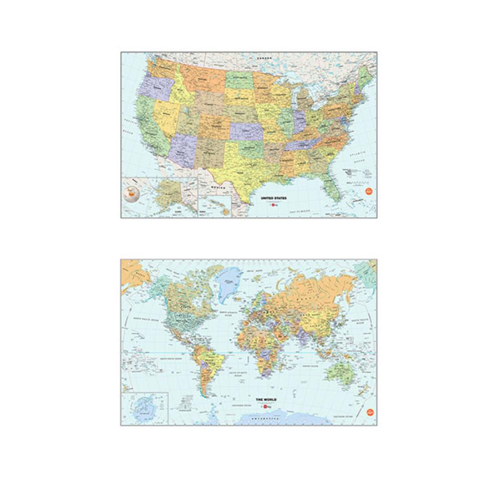 WallPops by Brewster WP4430 US & World Map Bundle Wall Decals