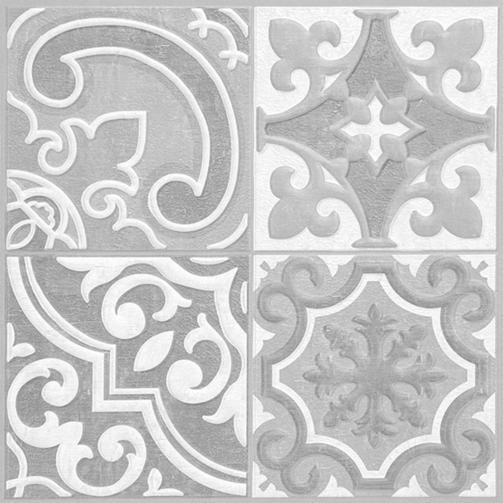 WallPops by Brewster WPBS4644 Holly Grey Embossed Peel & Stick Backsplash Tiles