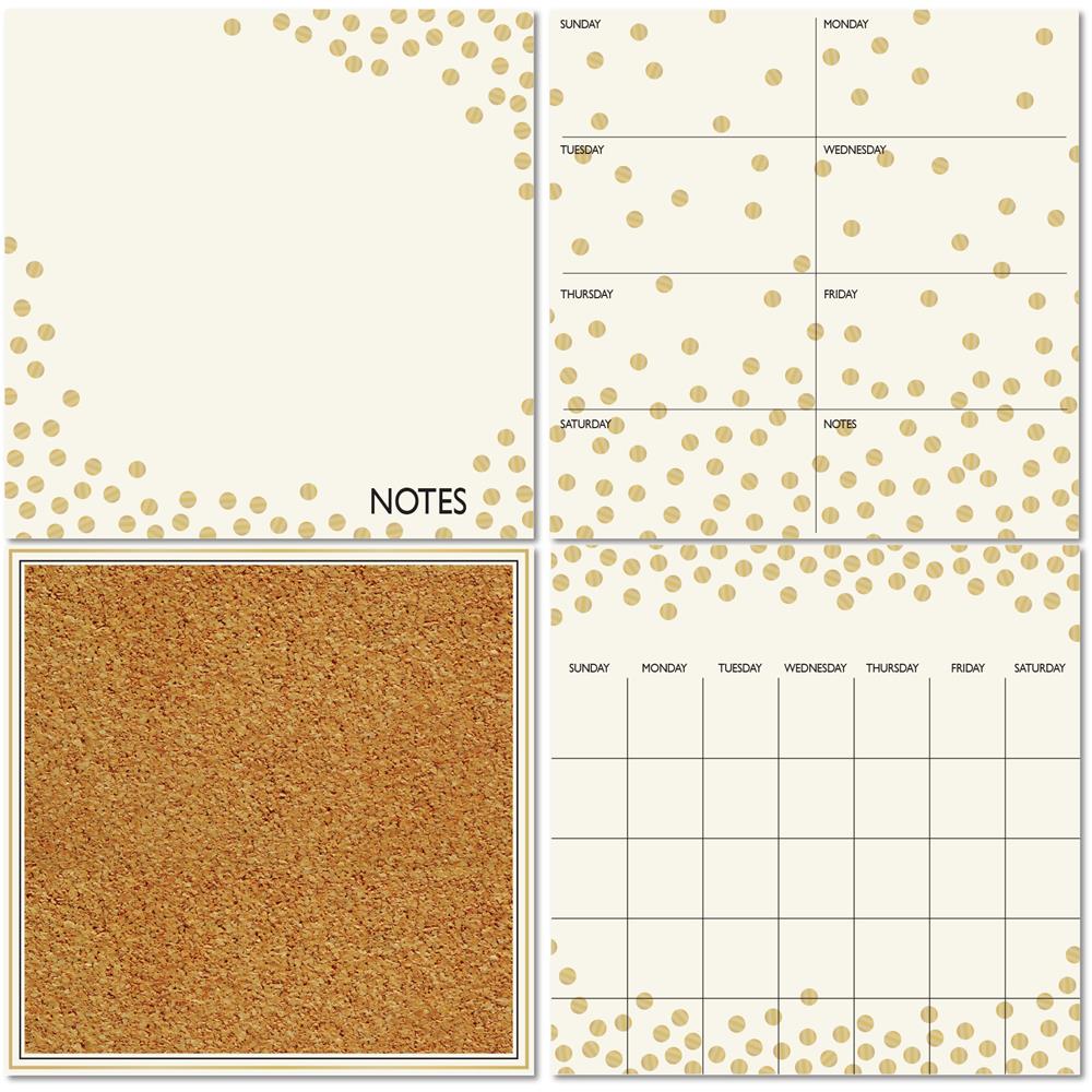 WallPops by Brewster WPE1503 Dry Erase Gold Confetti Organization Kit