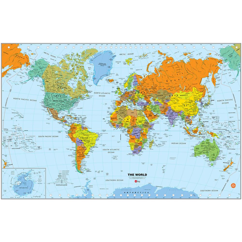 Wallpops by Brewster WPE1898 World Dry Erase Map Decal