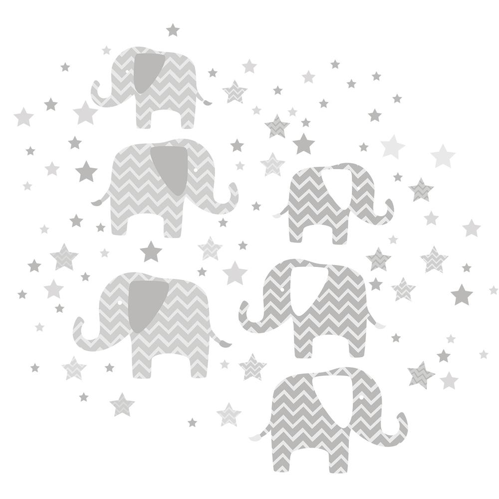 WallPops by Brewster WPK1804 WallPops Baby Elephants - A Ton Of Love Wall Art Kit