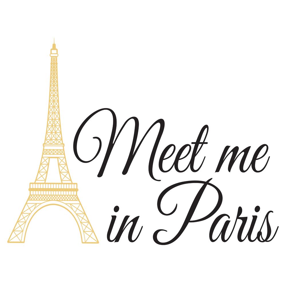 WallPops by Brewster WPQ1636 Wall Quotes Meet Me In Paris Wall Quote