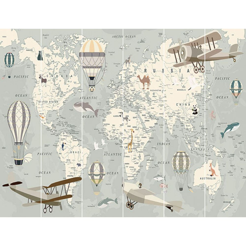 Walltastic by Brewster WT46726 Map of the World Wall Mural