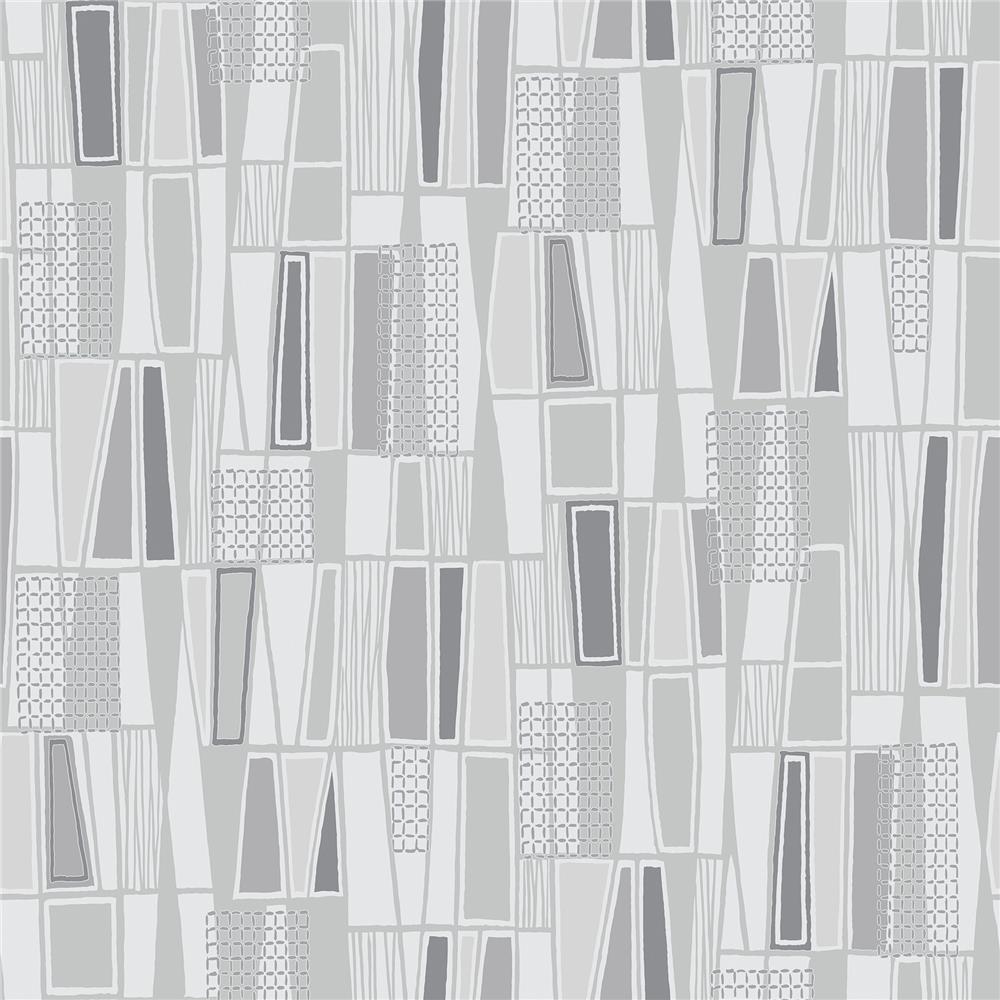 Borastapeter by Brewster WV5473 Taavi Grey Retro Geometric Wallpaper