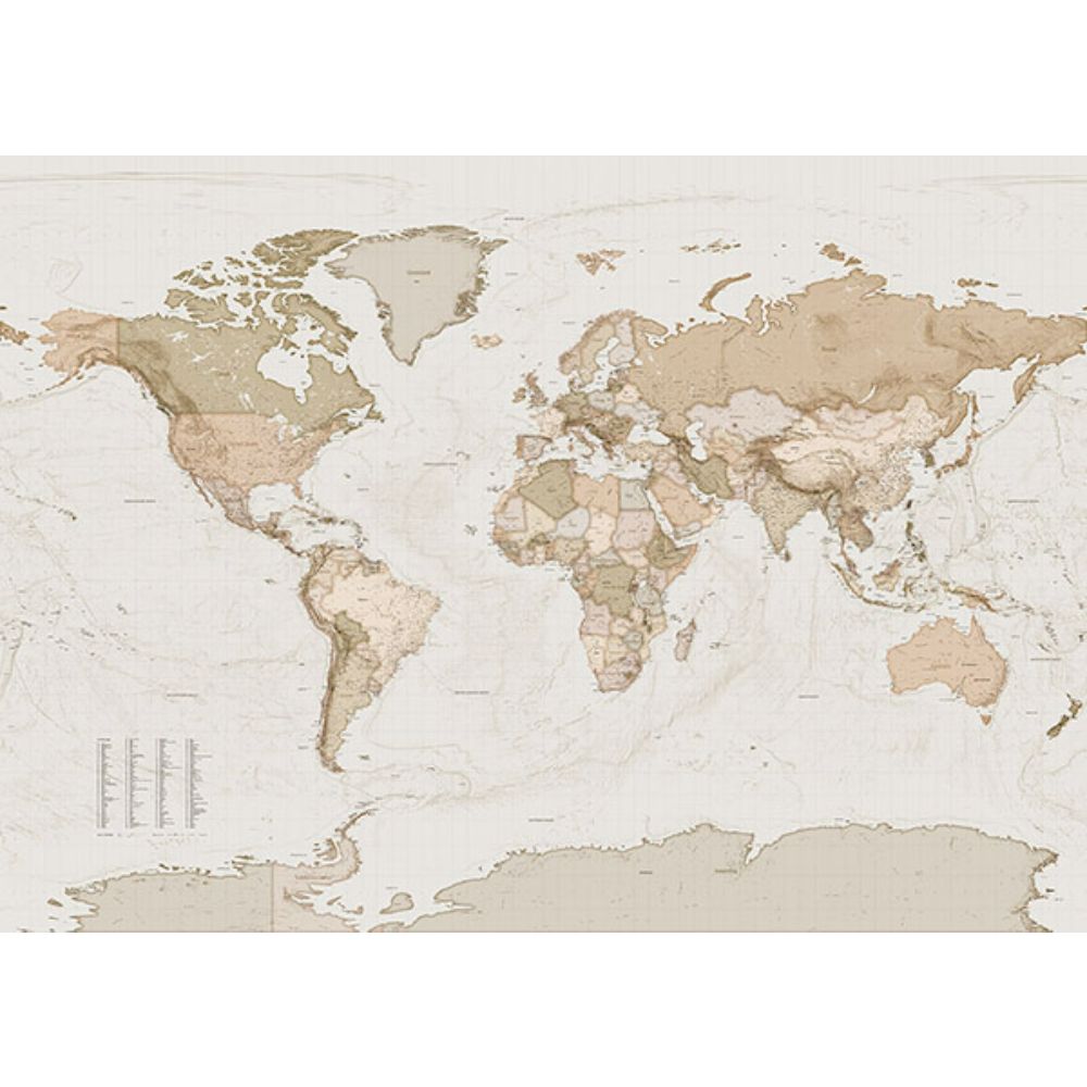 Komar by Brewster X7-1015 Earth Map Wall Mural
