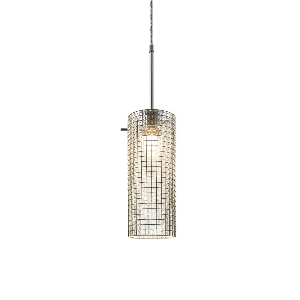 Bruck Lighting LLED/113/30K/90/MC/PMC Sierra 2 - Pendant - LED - 4" Canopy - Matte Chrome Finish - Clear Glass with Wire Mesh Shade