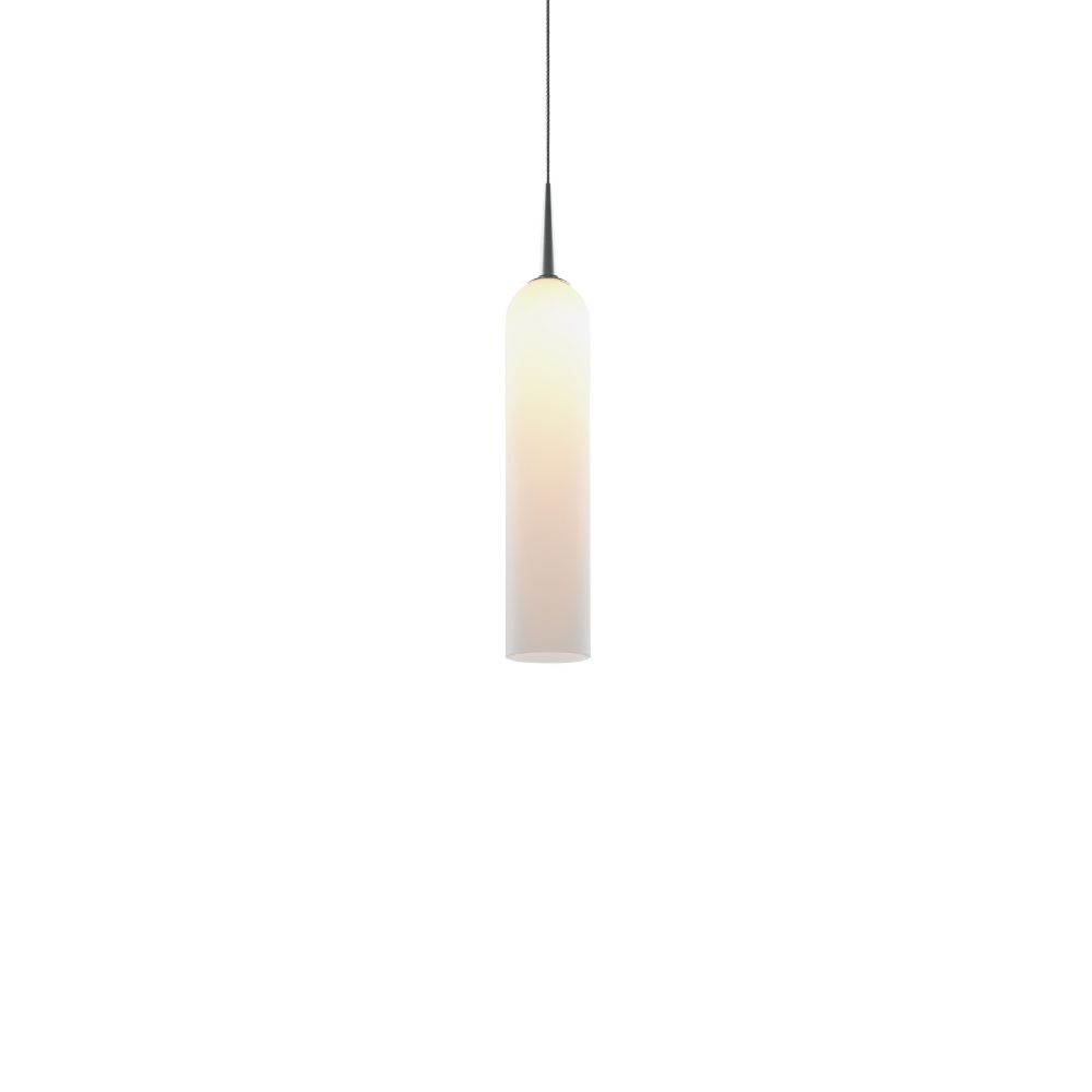 Bruck Lighting MLED/30K/CH/P/642 Candle LED Pendant - Chrome Finish - White Glass Shade