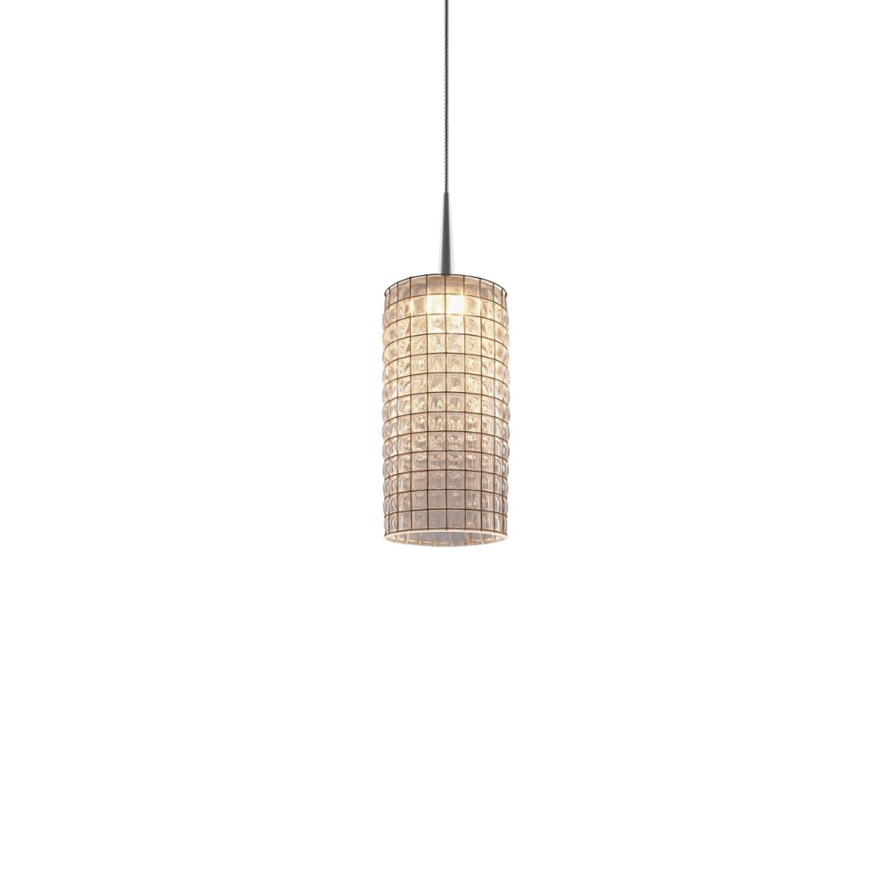 Bruck Lighting MLED/30K/MC/P/113 Sierra 1 - Pendant - LED - 4" Kiss Canopy - Matte Chrome Finish - Clear with Wire Mesh Glass Shade