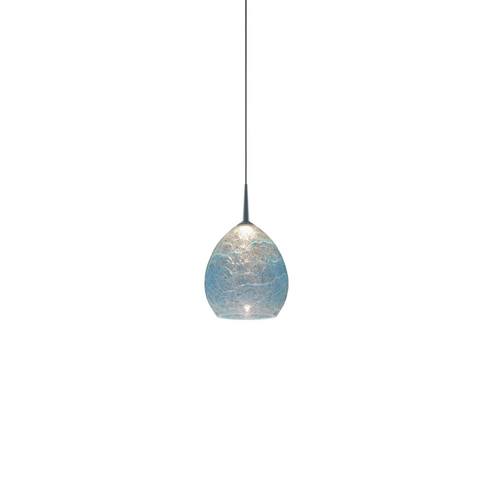 Bruck Lighting MLED/30K/MC/P/886 Vibe - Pendant - LED - 4" Kiss Canopy - Matte Chrome Finish - Glacier Glass Shade