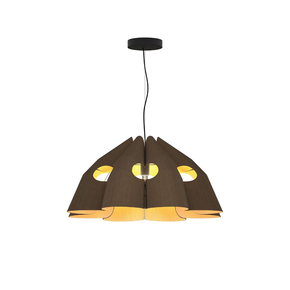 Bruck Lighting WEPVIC/75/LE26/PBK/EBY/ASH Victoria Pendant - Ebony Outer / Ash Inner Shade