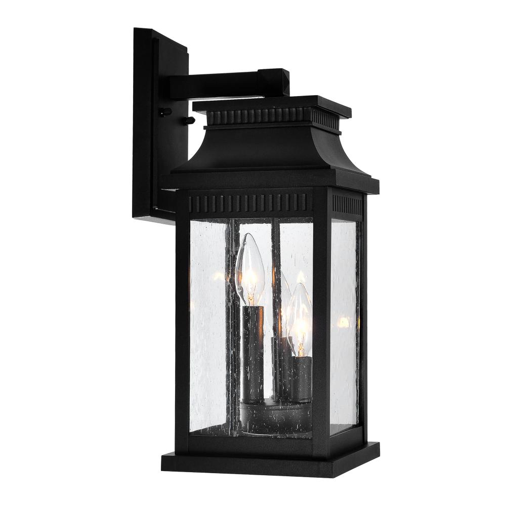 CWI Lighting 0418W7L-3 Milford 3 Light Outdoor Black Wall Lantern in Black
