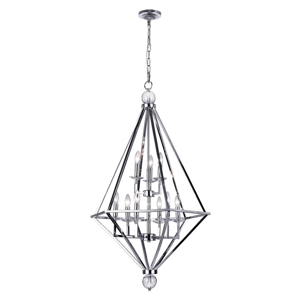 CWI Lighting 1027P26-9-601 Calista 9 Light Chandelier with Chrome Finish