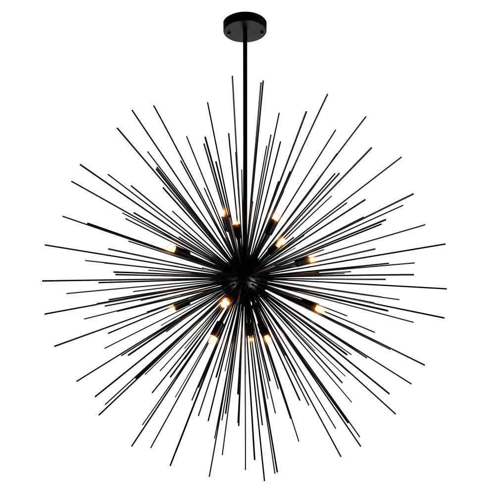 CWI Lighting 1034P40-14-101 14 Light Chandelier with Black Finish
