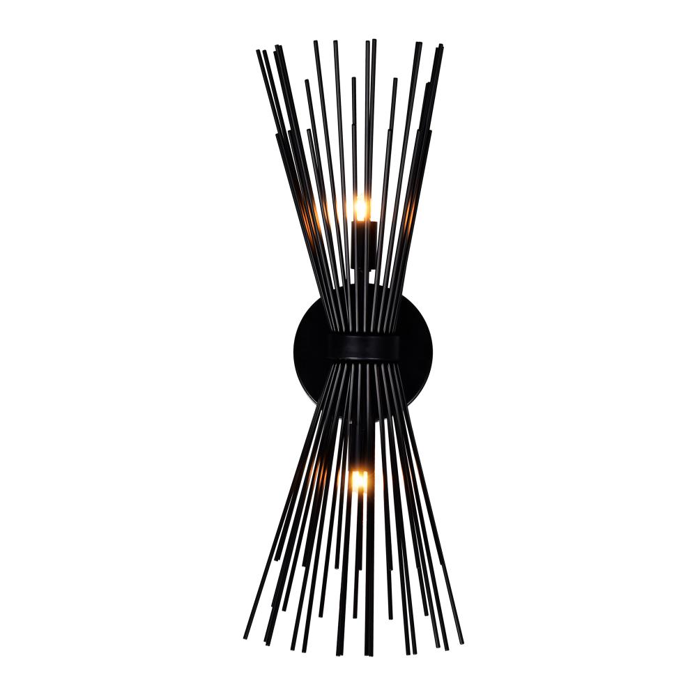 CWI Lighting 1034W8-2-101 2 Light Wall Sconce with Black Finish