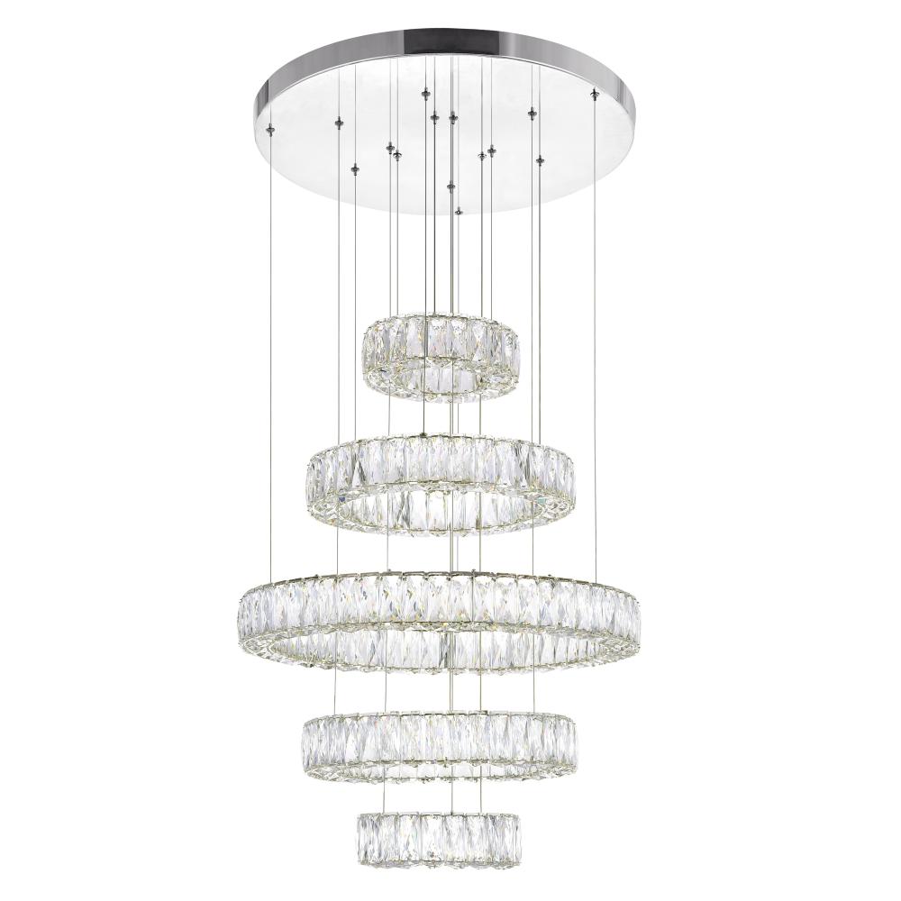 CWI Lighting 1044P24-601-R-5C Madeline LED Chandelier with Chrome Finish