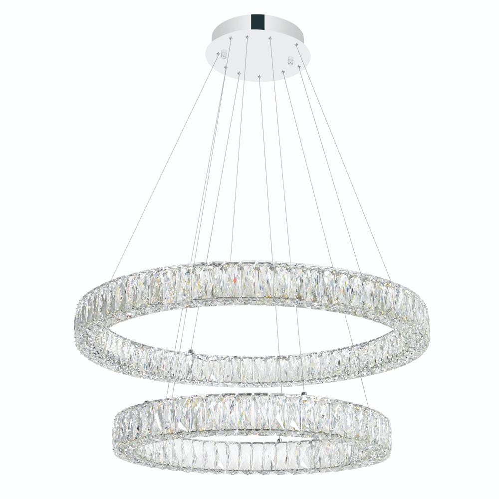CWI Lighting 1044P32-601-R-2C-B Madeline LED Chandelier with Chrome Finish