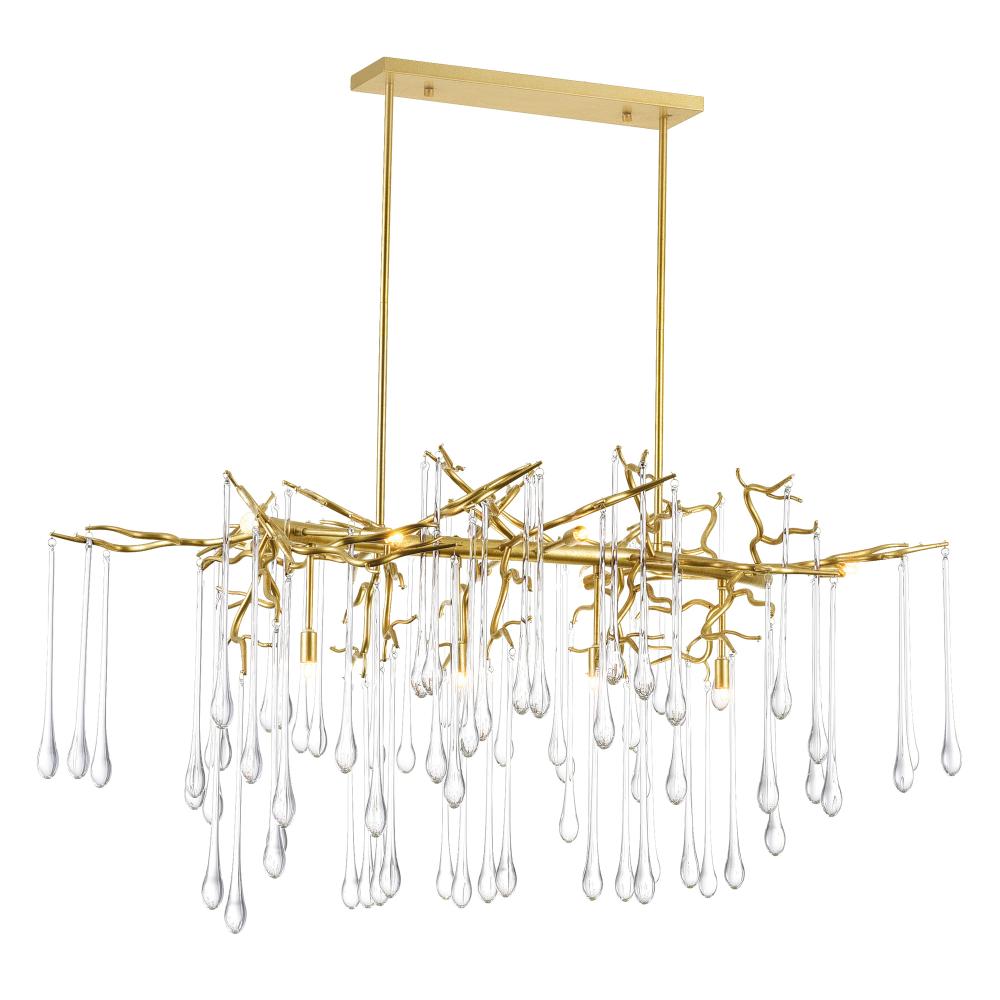 CWI Lighting 1094P47-10-620 Anita 10 Light Chandelier with Gold Leaf Finish