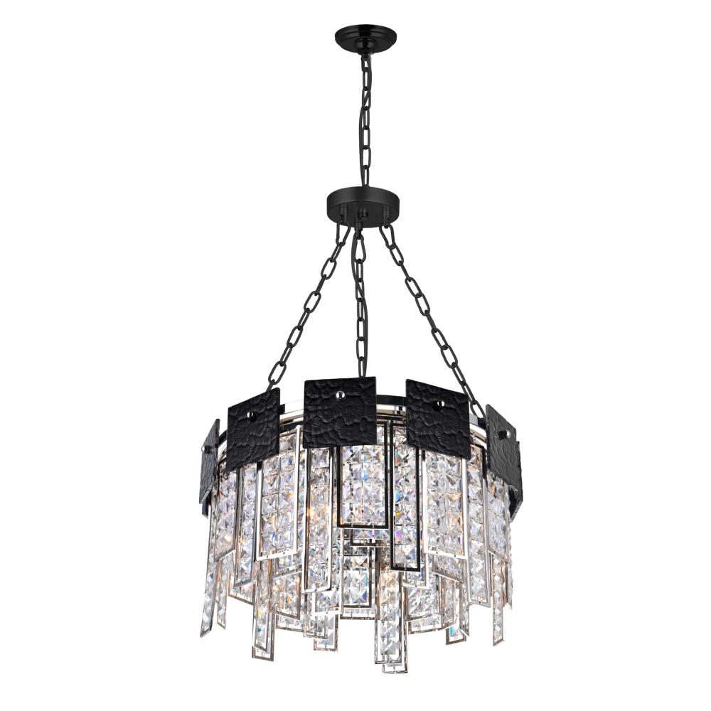 CWI Lighting 1099P16-6-613 Glacier 6 Light Down Chandelier with Polished Nickel Finish