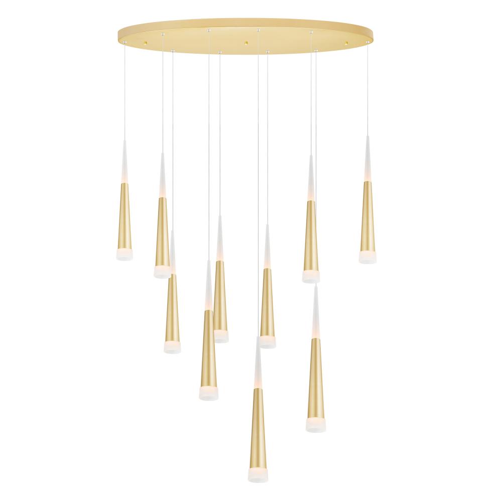 CWI Lighting 1103P40-10-619 Andes LED Multi Light Pendant with Gold Leaf Finish