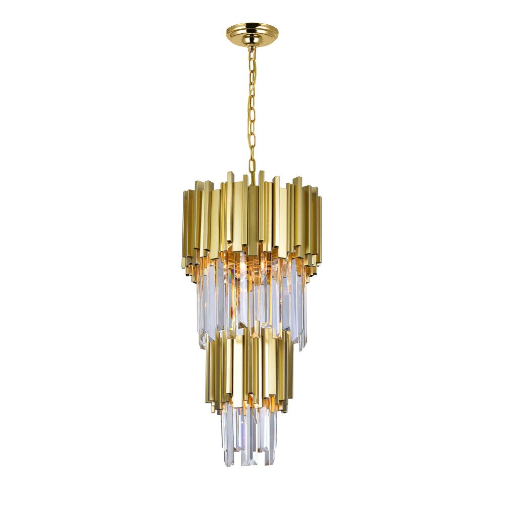 CWI Lighting 1112P12-4-169 Deco 4 Light Down Mini Chandelier with Medallion Gold Finish