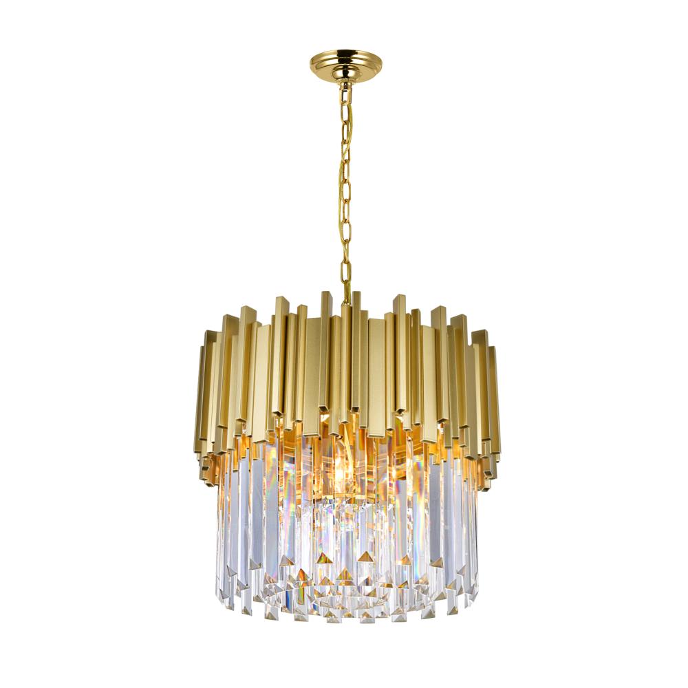 CWI Lighting 1112P16-4-169 Deco 4 Light Down Chandelier with Medallion Gold Finish