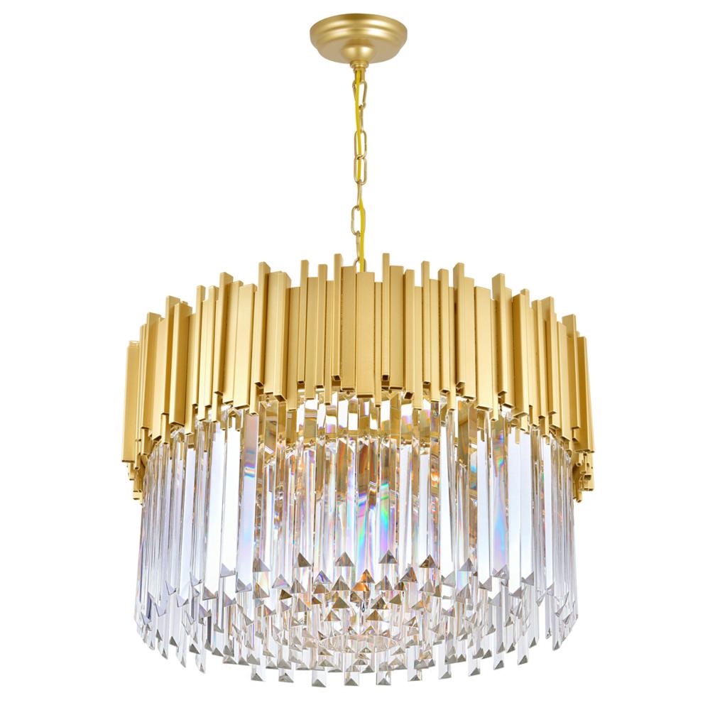 CWI Lighting 1112P24-7-169 Deco 7 Light Down Chandelier with Medallion Gold Finish