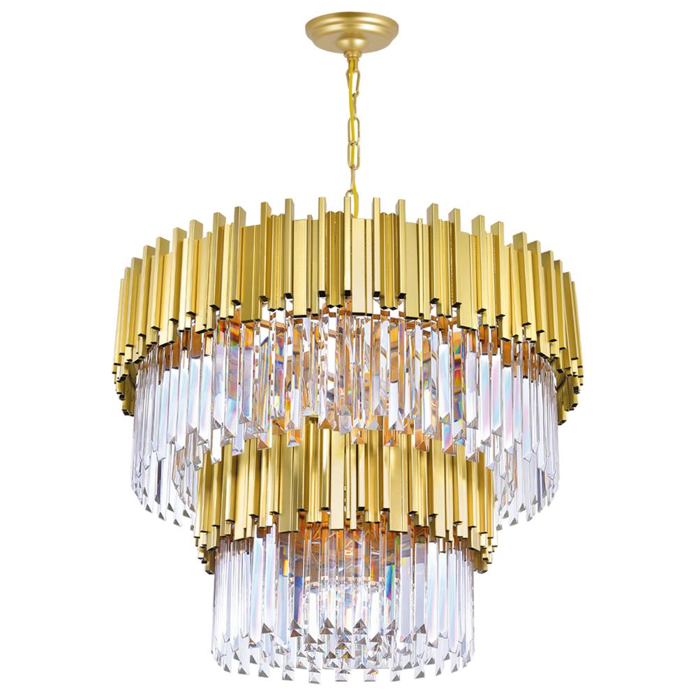 CWI Lighting 1112P32-12-169 Deco 12 Light Down Chandelier with Medallion Gold Finish