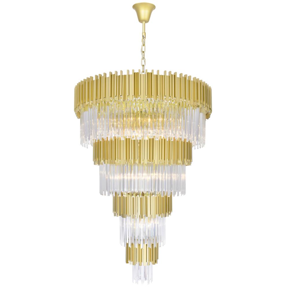 CWI Lighting 1112P40-34-169 34 Light Down Chandelier with Medallion Gold Finish