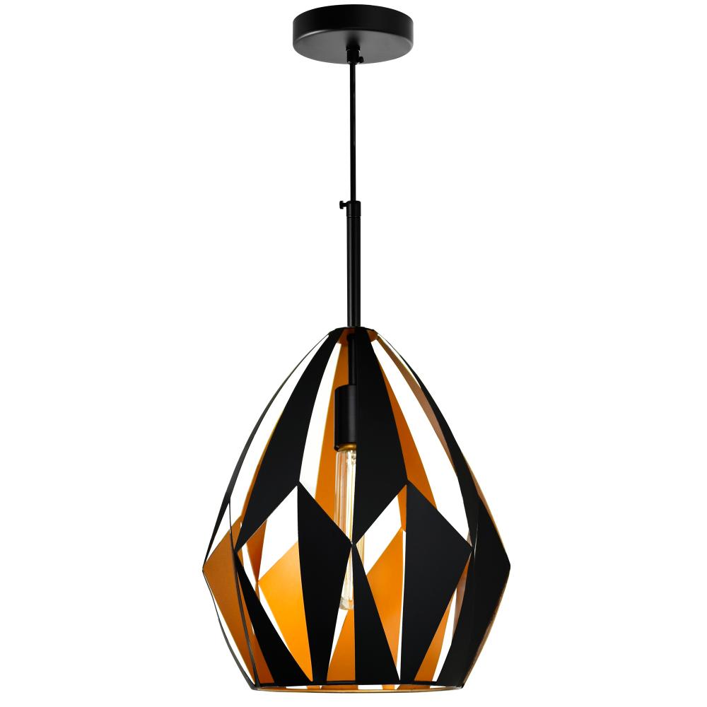 CWI Lighting 1114P12-1-271 Oxide 1 Light Down Pendant with Black+Copper Finish