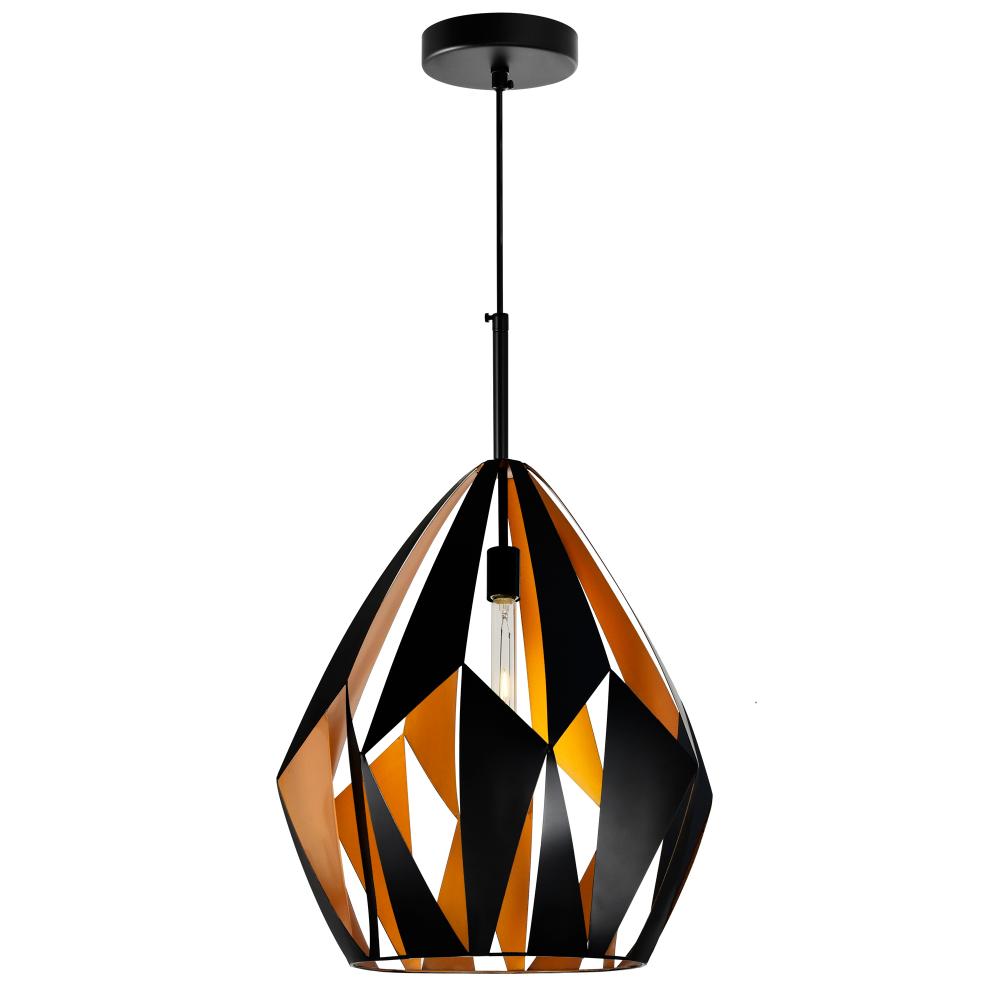 CWI Lighting 1114P20-1-271 Oxide 1 Light Down Pendant with Black+Copper Finish